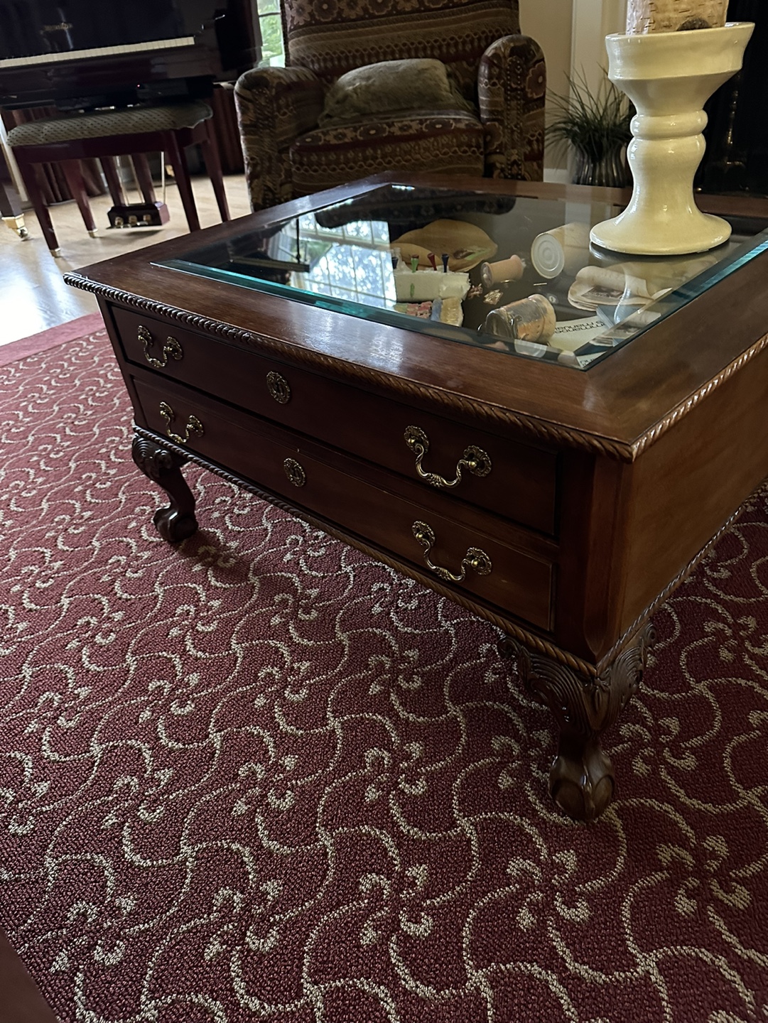Wood coffee table
