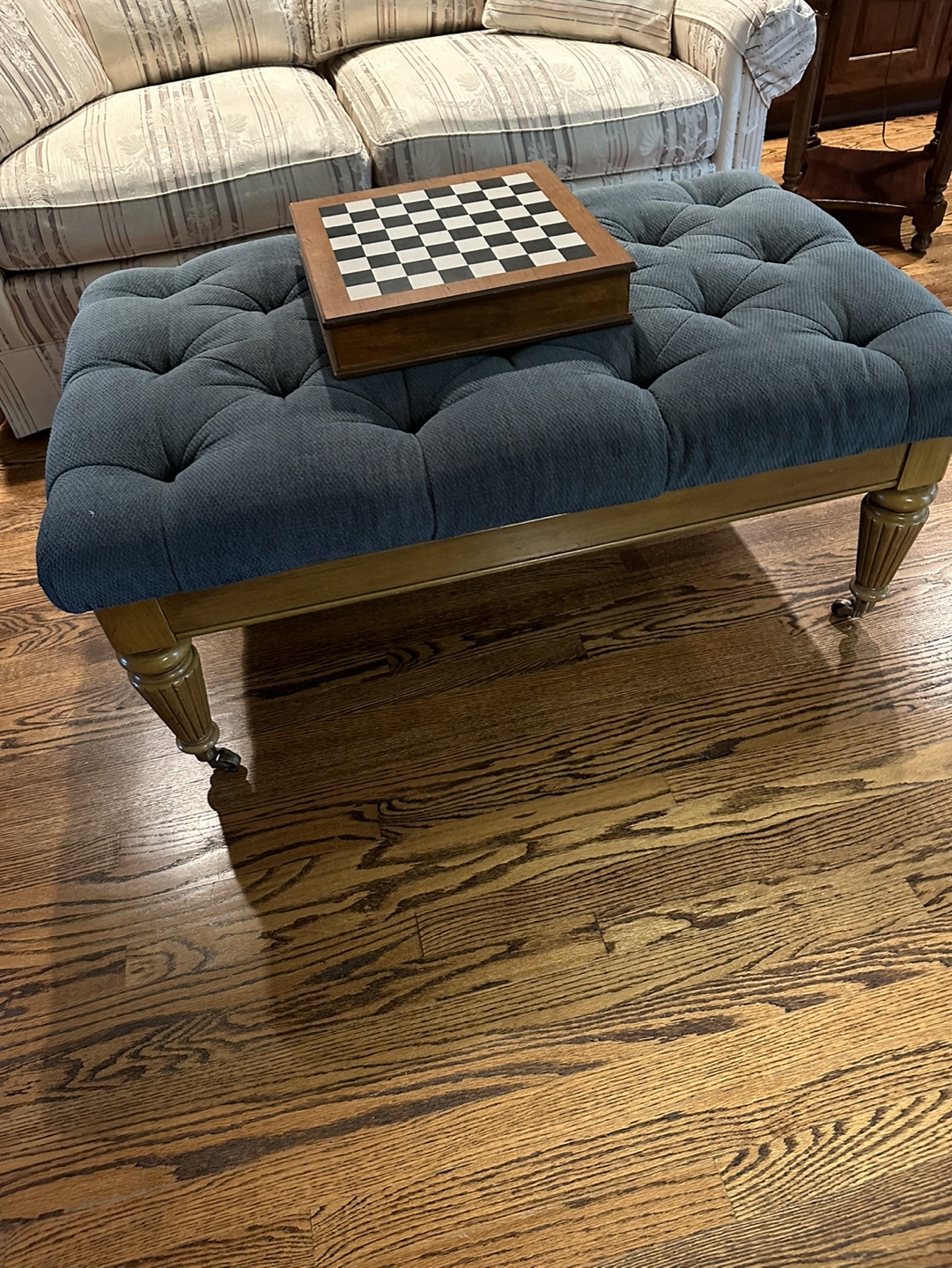 Cloth covered ottoman