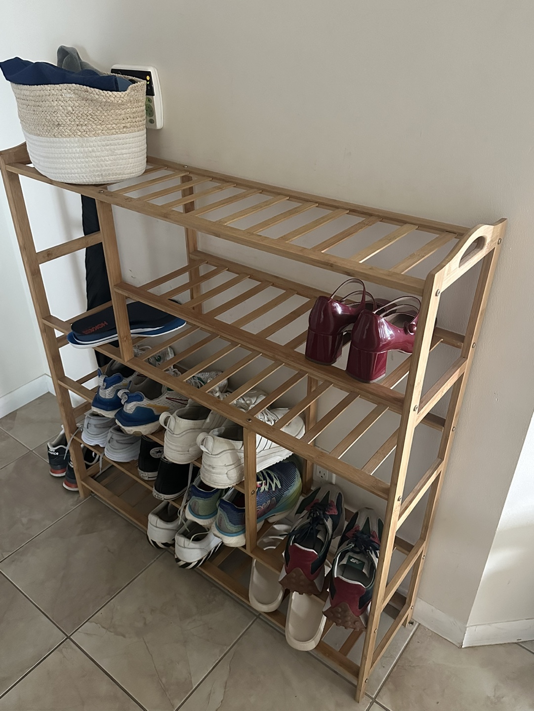 Bamboo Shoe Rack W100cm H106cm D25cm