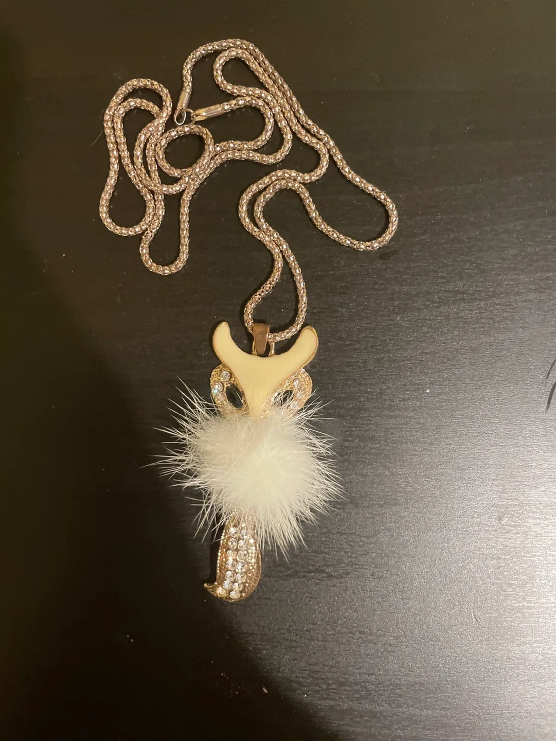 Gold Chain with Furry Fox Pendant thumbnail