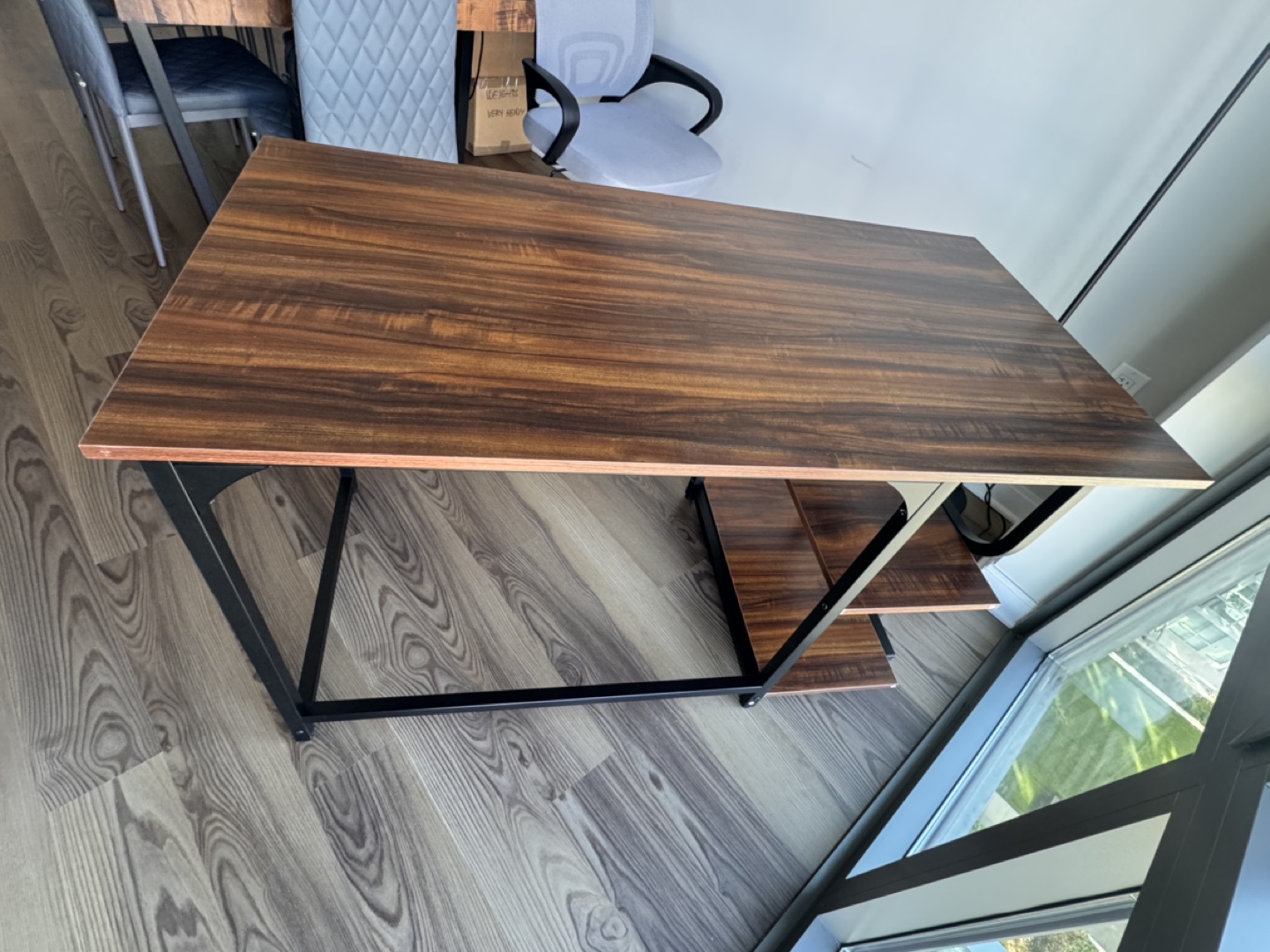 Modern Home Office Desk with Shelf - photo 4