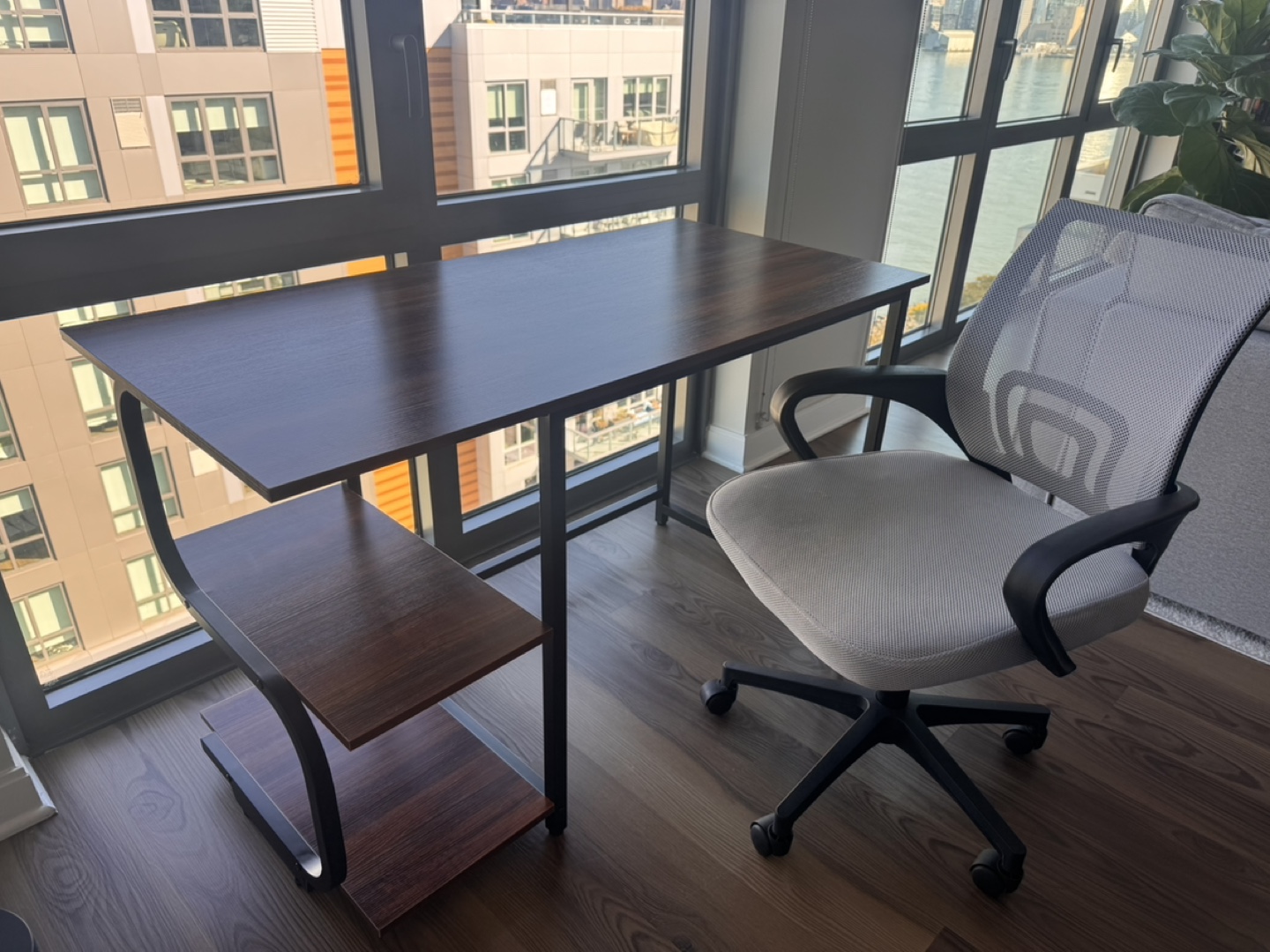 Modern Home Office Desk with Shelf