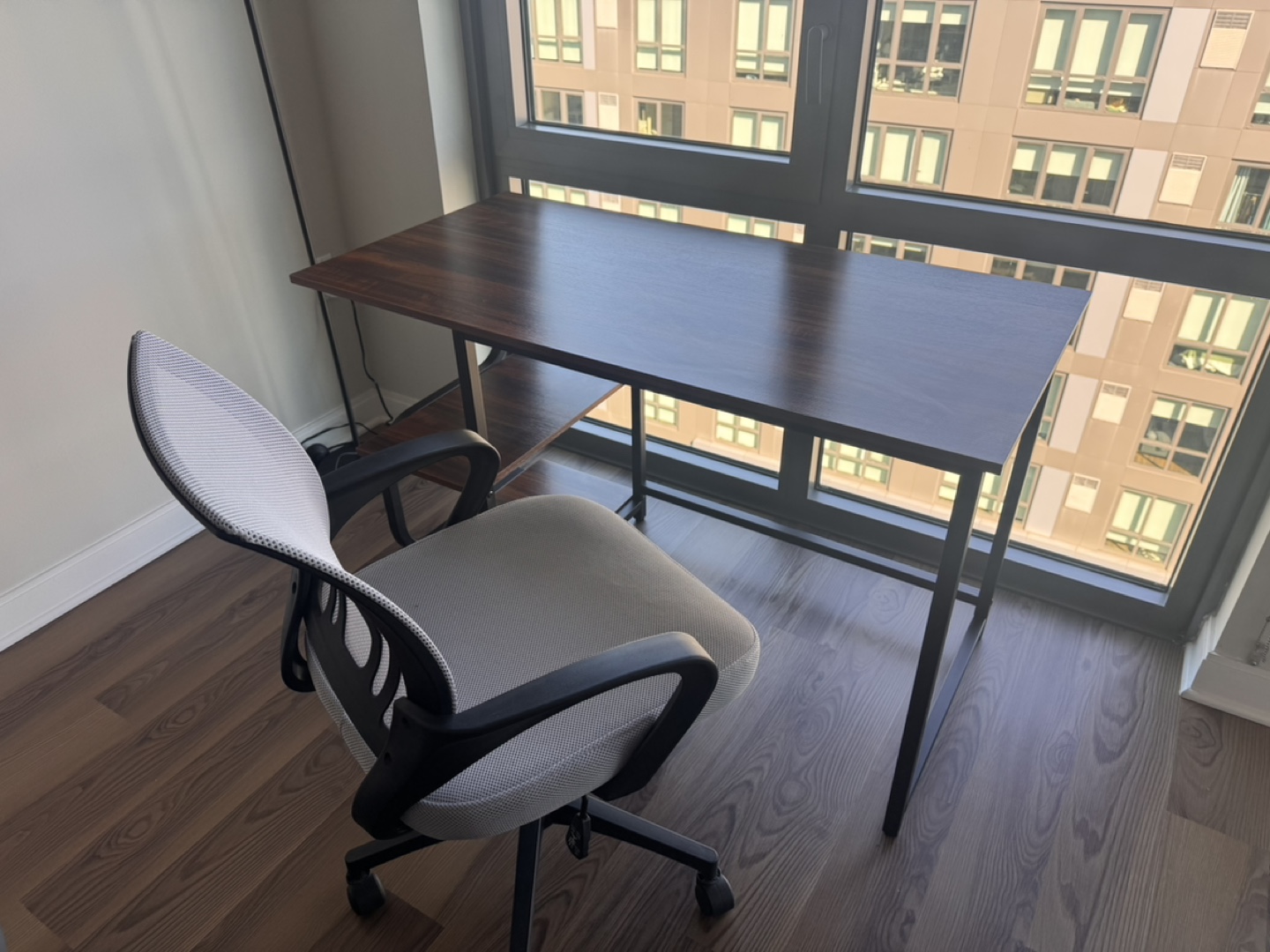Modern Home Office Desk with Shelf - photo 2