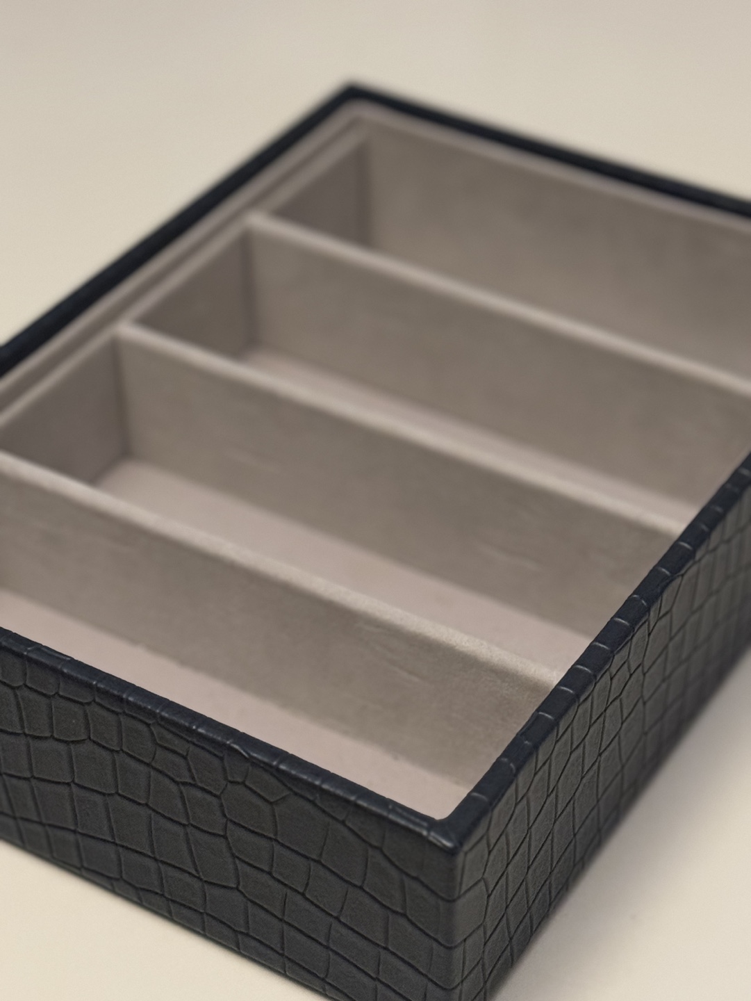 Navy Crocodile Pattern Sunglasses Organizer Box