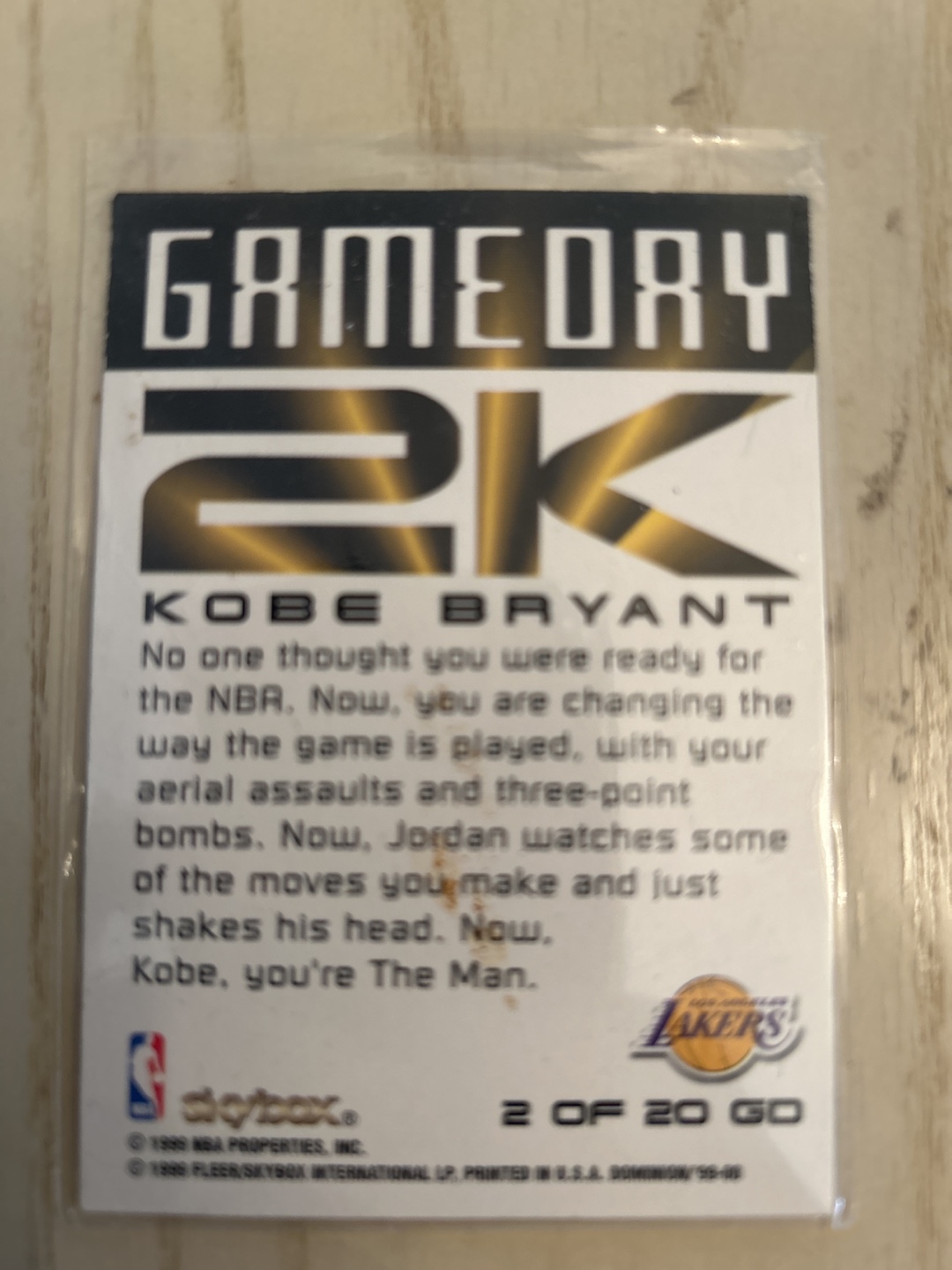 Kobe Bryant Game Day 2K Card - photo 2