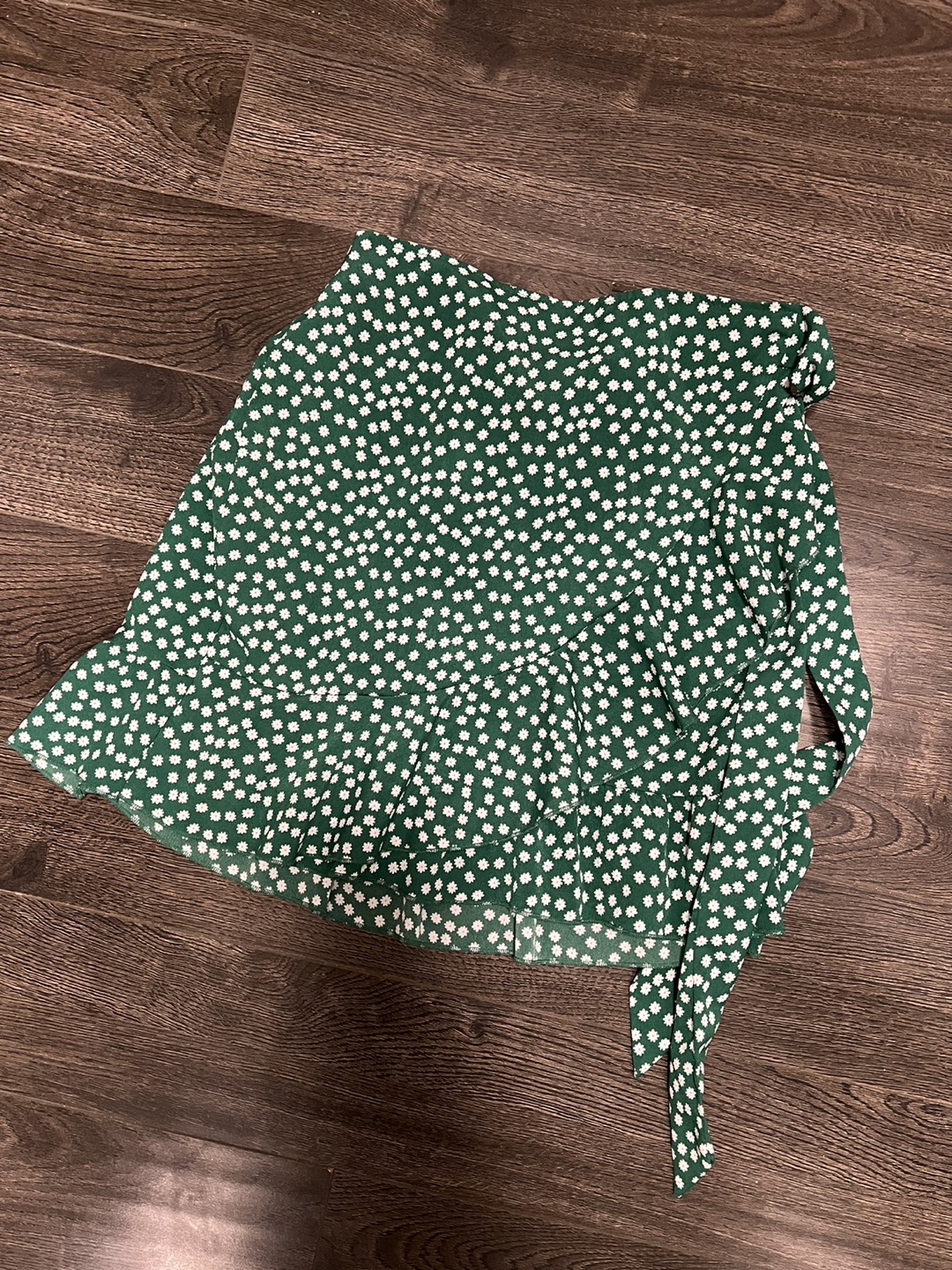 Green Floral Wrap Skirt 💚