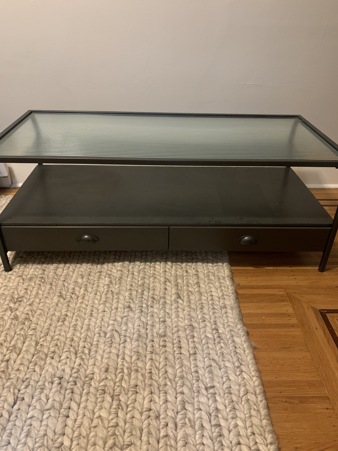 Glass Top Coffee Table with Two Drawers - photo 2