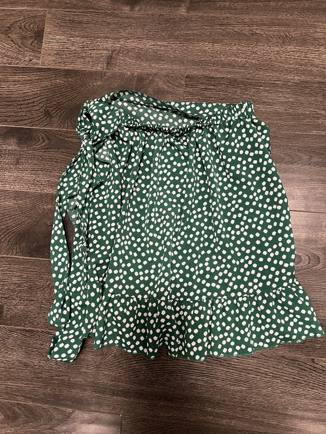 Green Floral Wrap Skirt 💚 - photo 3