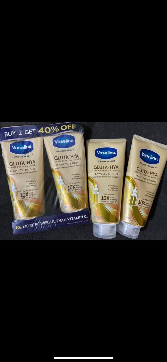 Vaseline Gluta-Hya Serum Burst UV Lotion Flawless Bright