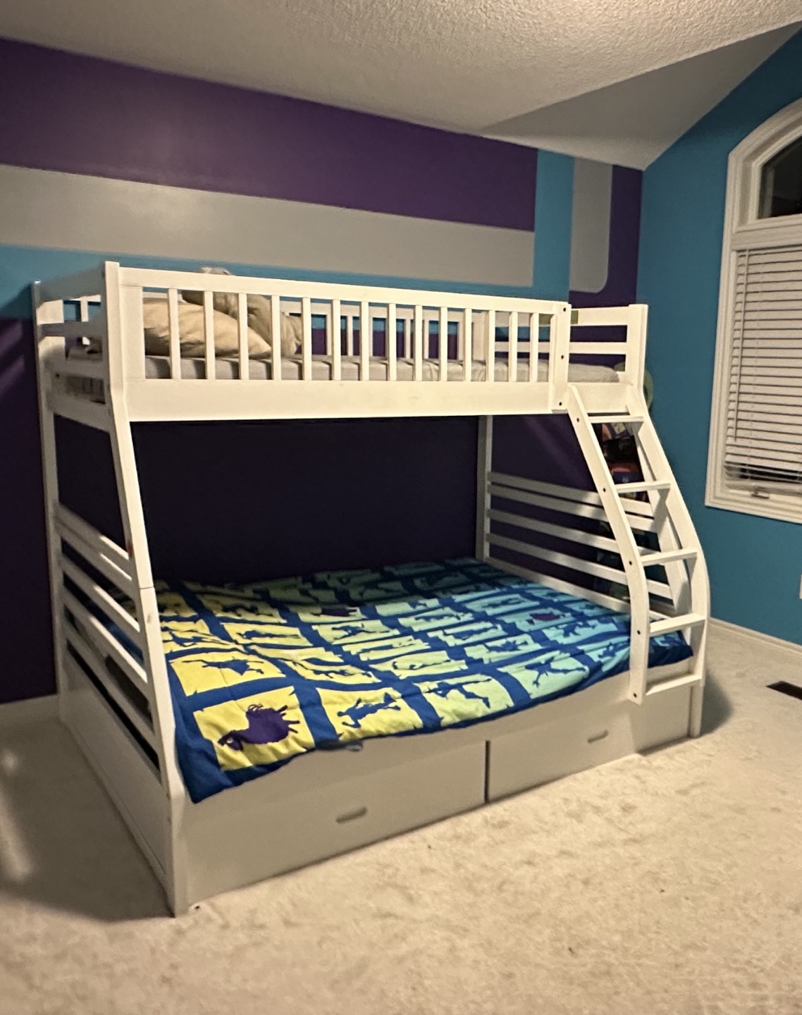 White Bunk Bed with Storage - photo 2