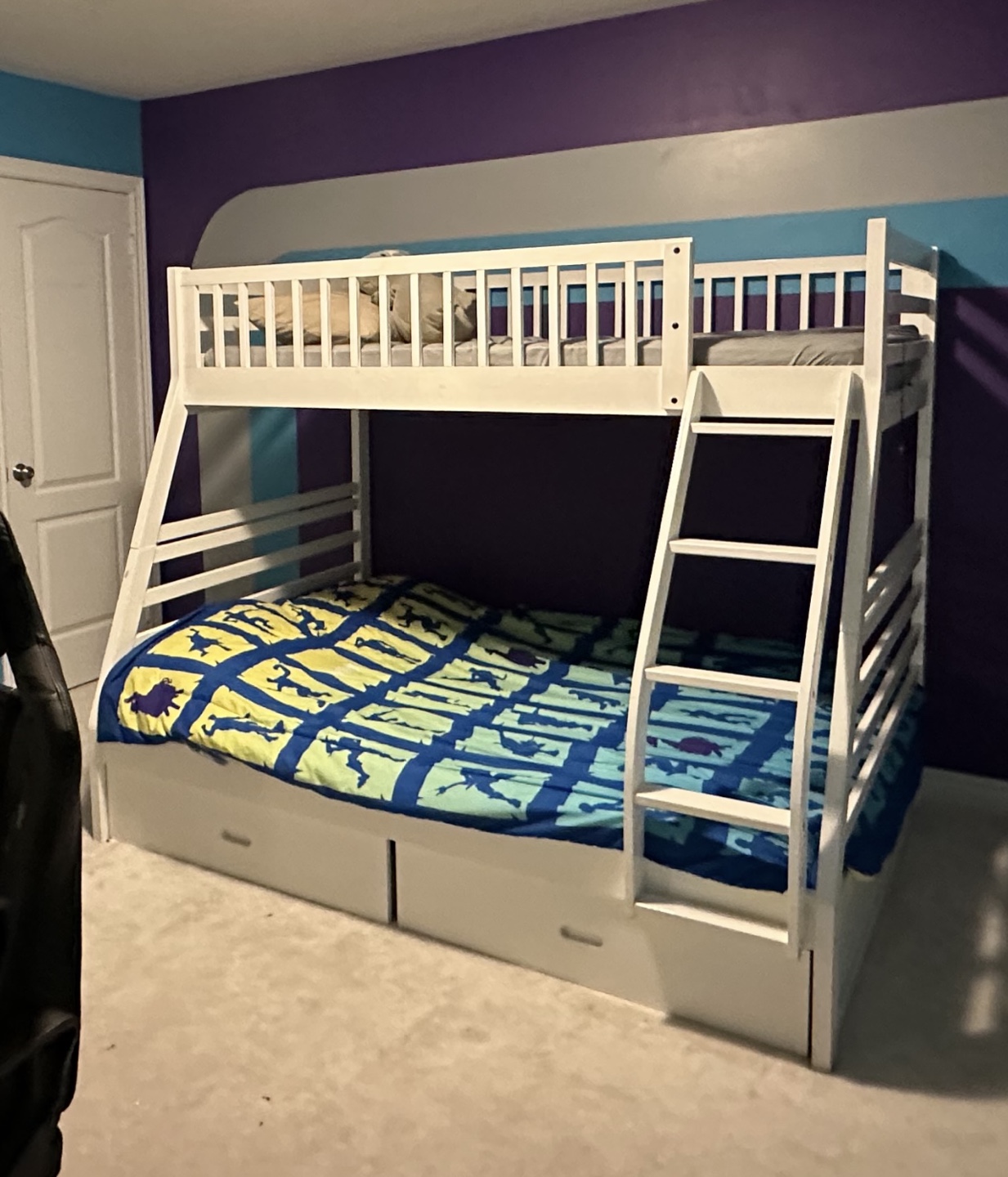 White Bunk Bed with Storage