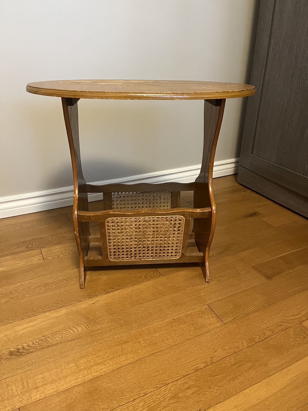 Wooden Magazine Rack End Table