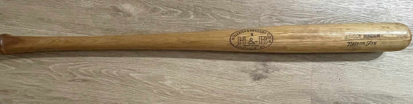 Vintage H&B League Leader Nelson Fox Baseball Bat