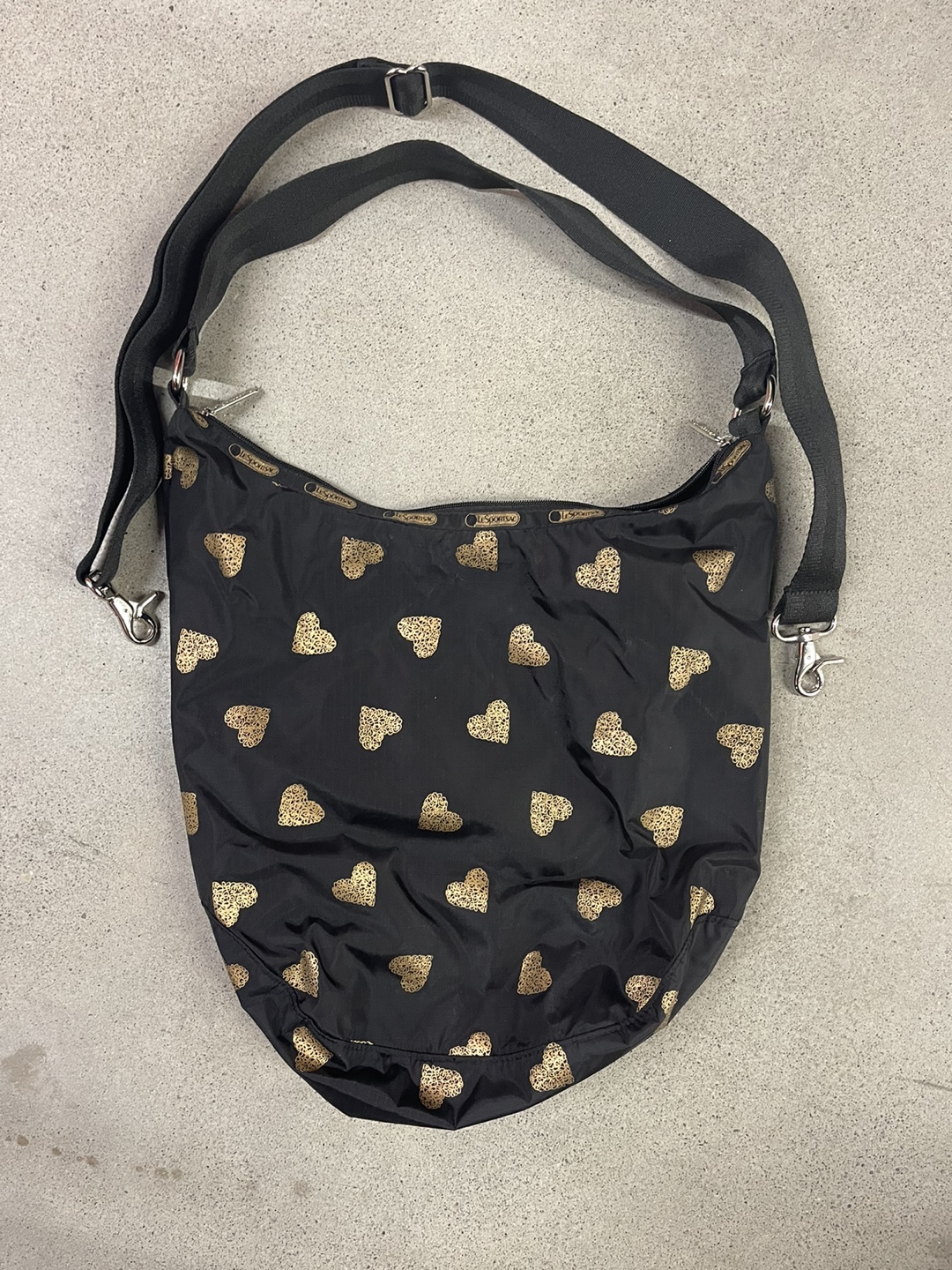LeSportsac Black Gold Heart Tote Bag - photo 2