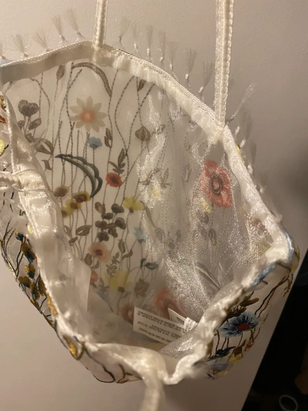 Zara Embroidered Floral tote Bag image indicator(3)