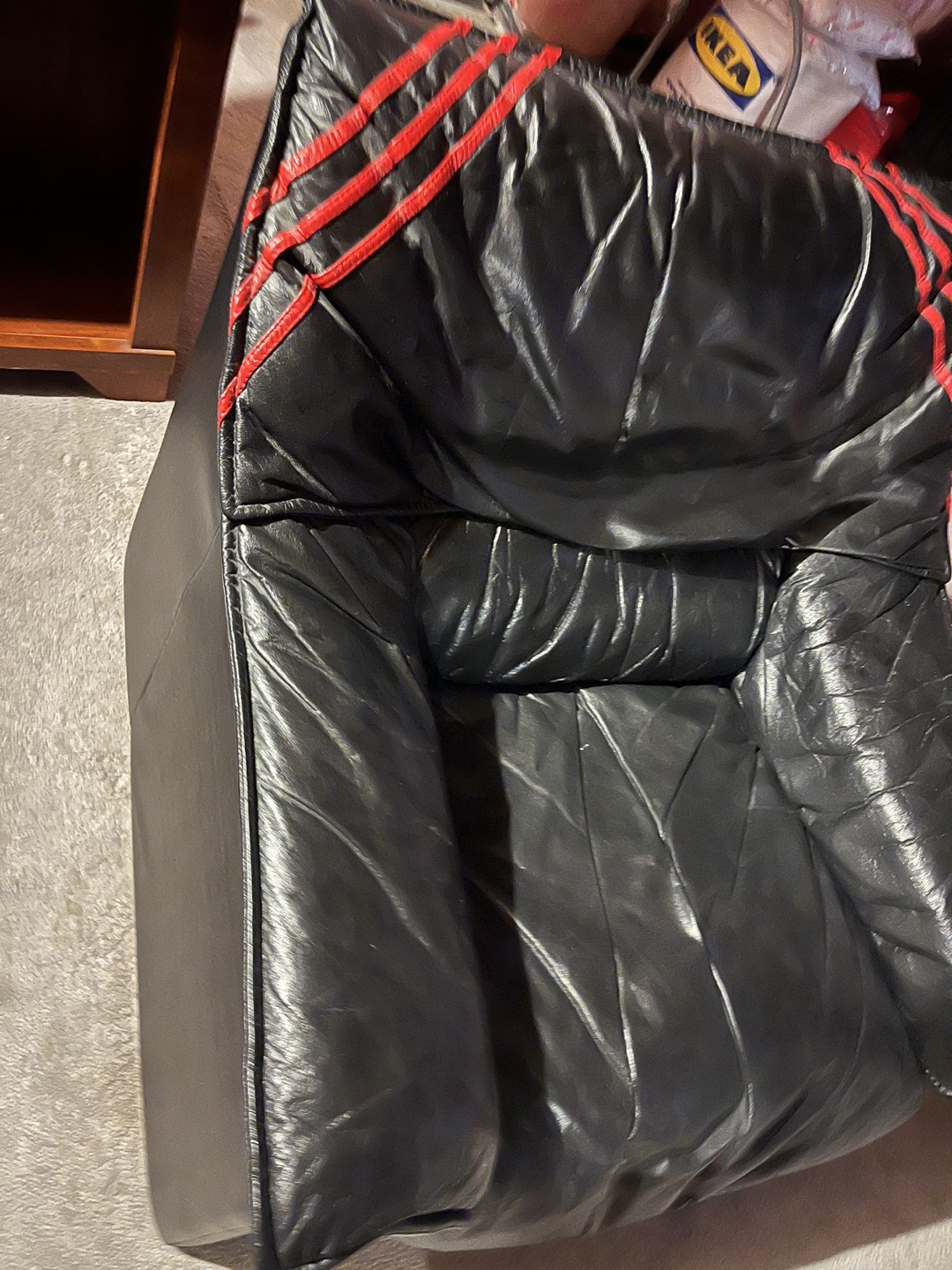 Black Leather sofa - photo 3