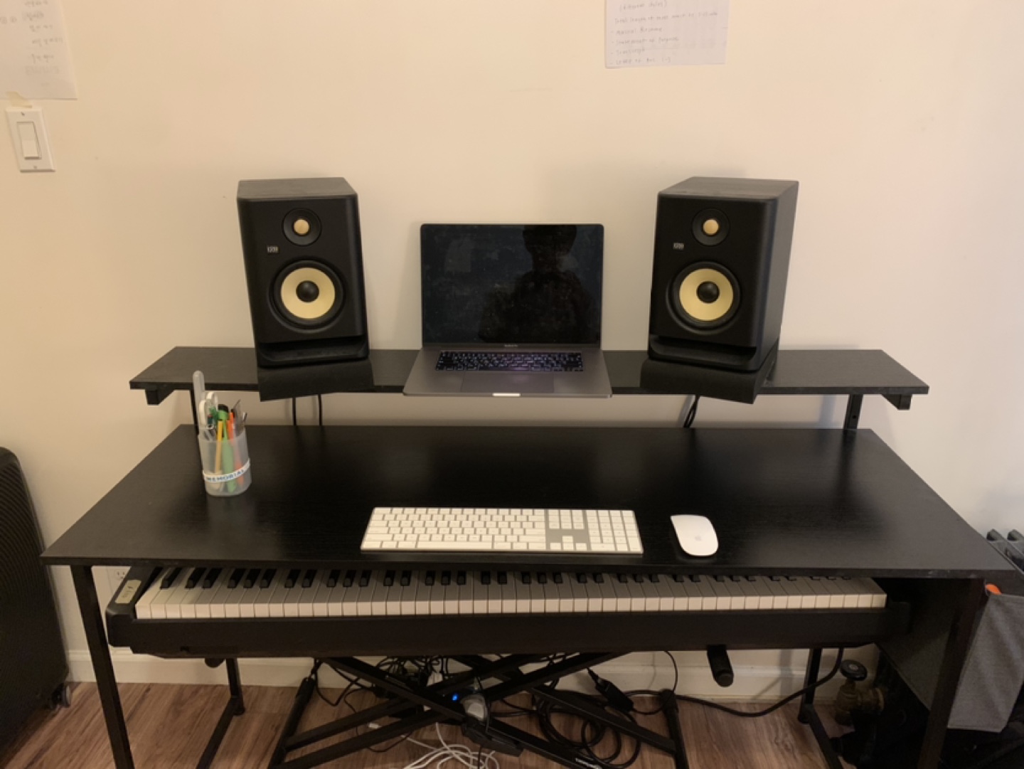 Black Desk with computer stand - photo 2