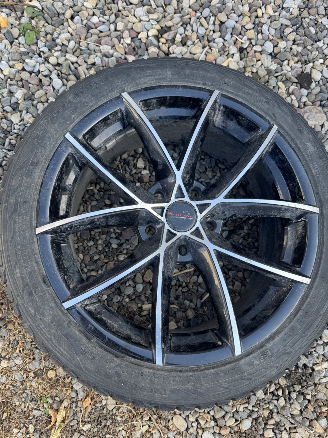 Winter tire on rims