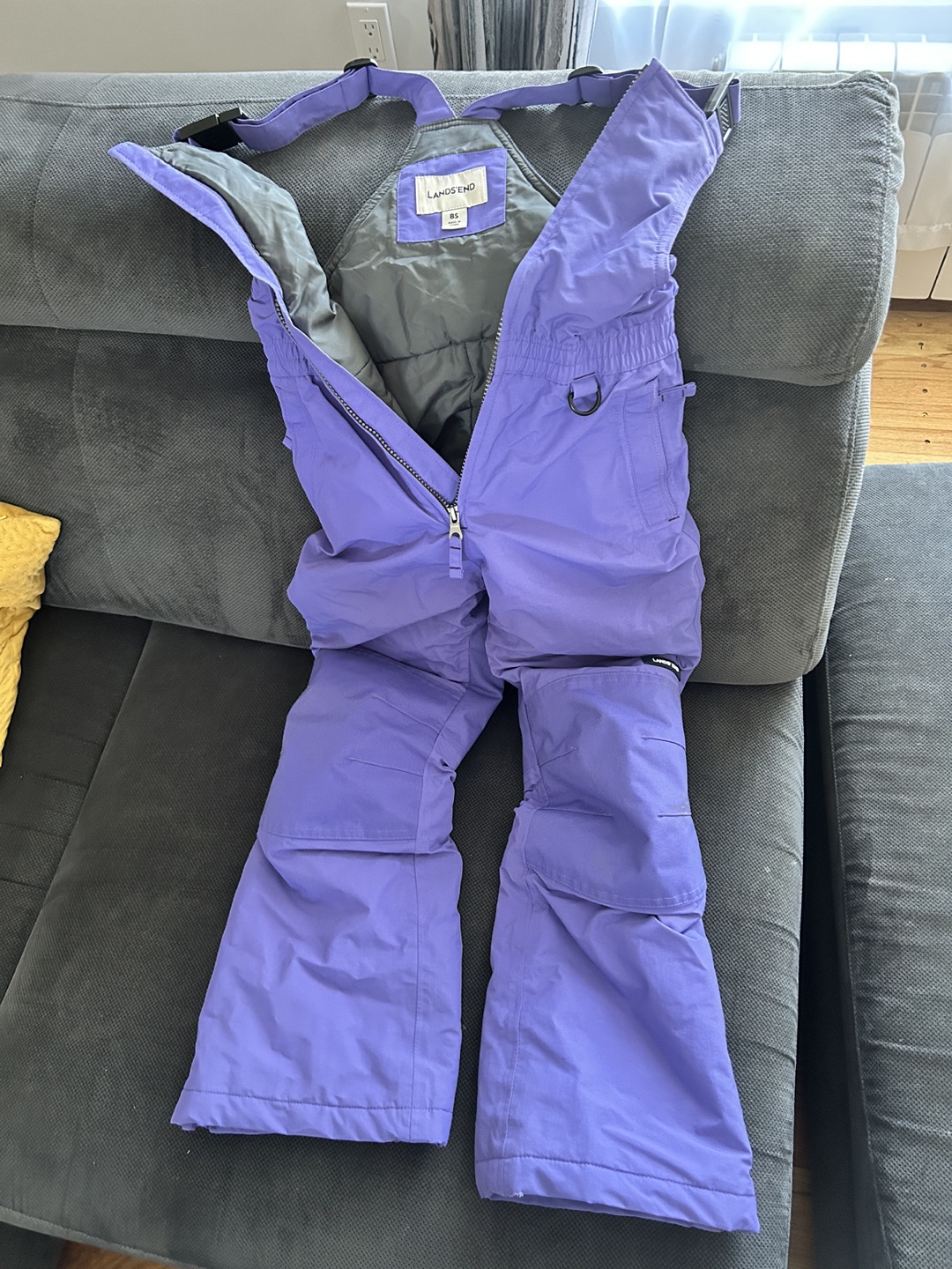 Lands' End Kids Ski Snow Bib Purple 8S/ snow pants