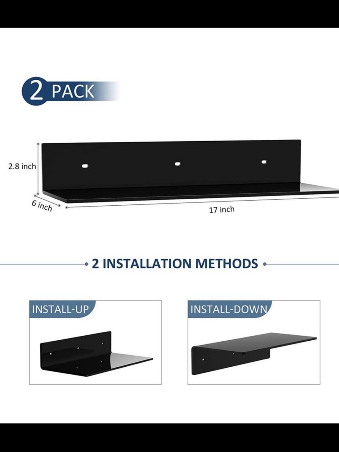 BNIB - 17” Wide Floating Shelf x2 - photo 5