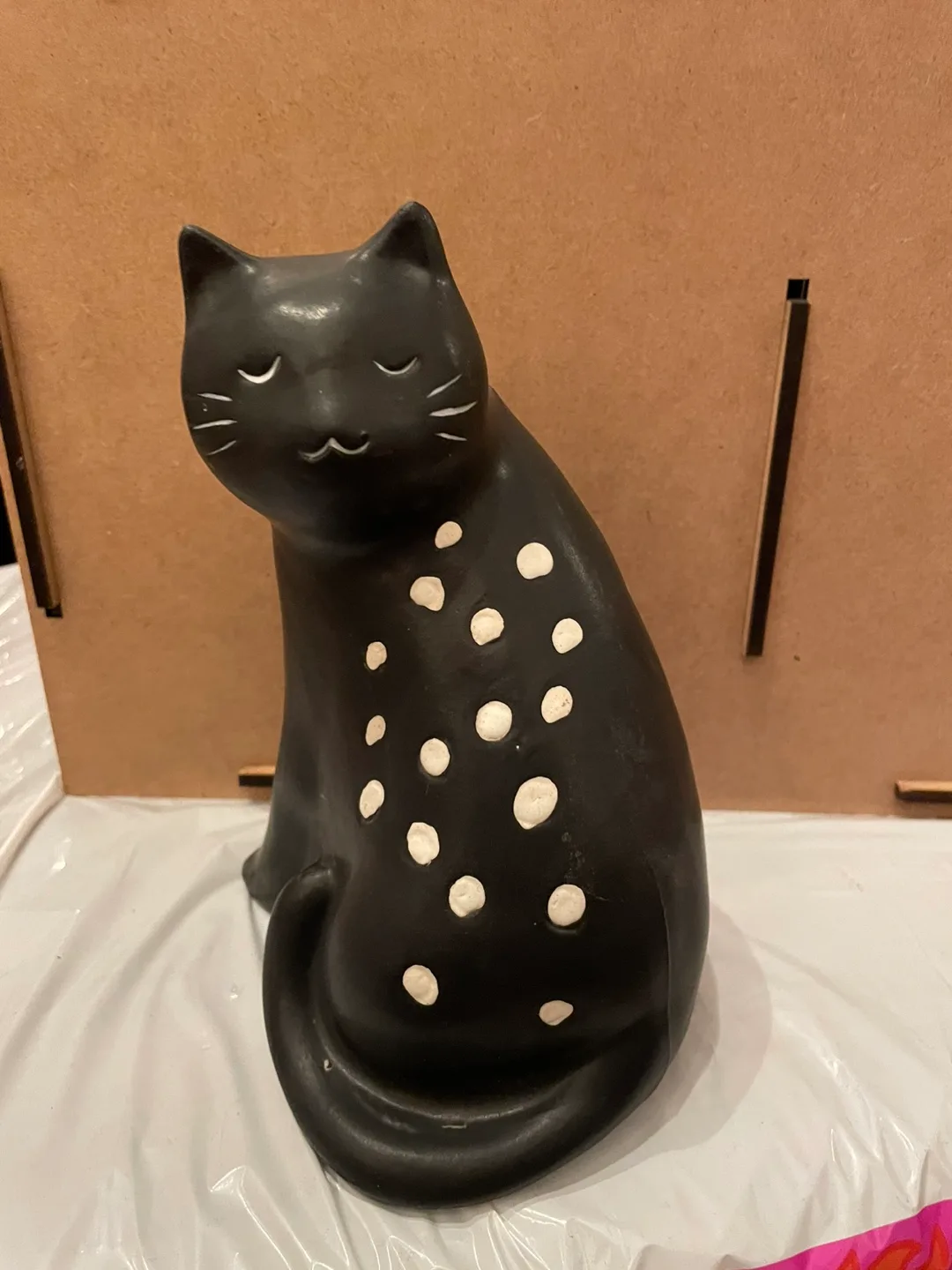 Black and White Cat Figurine vase