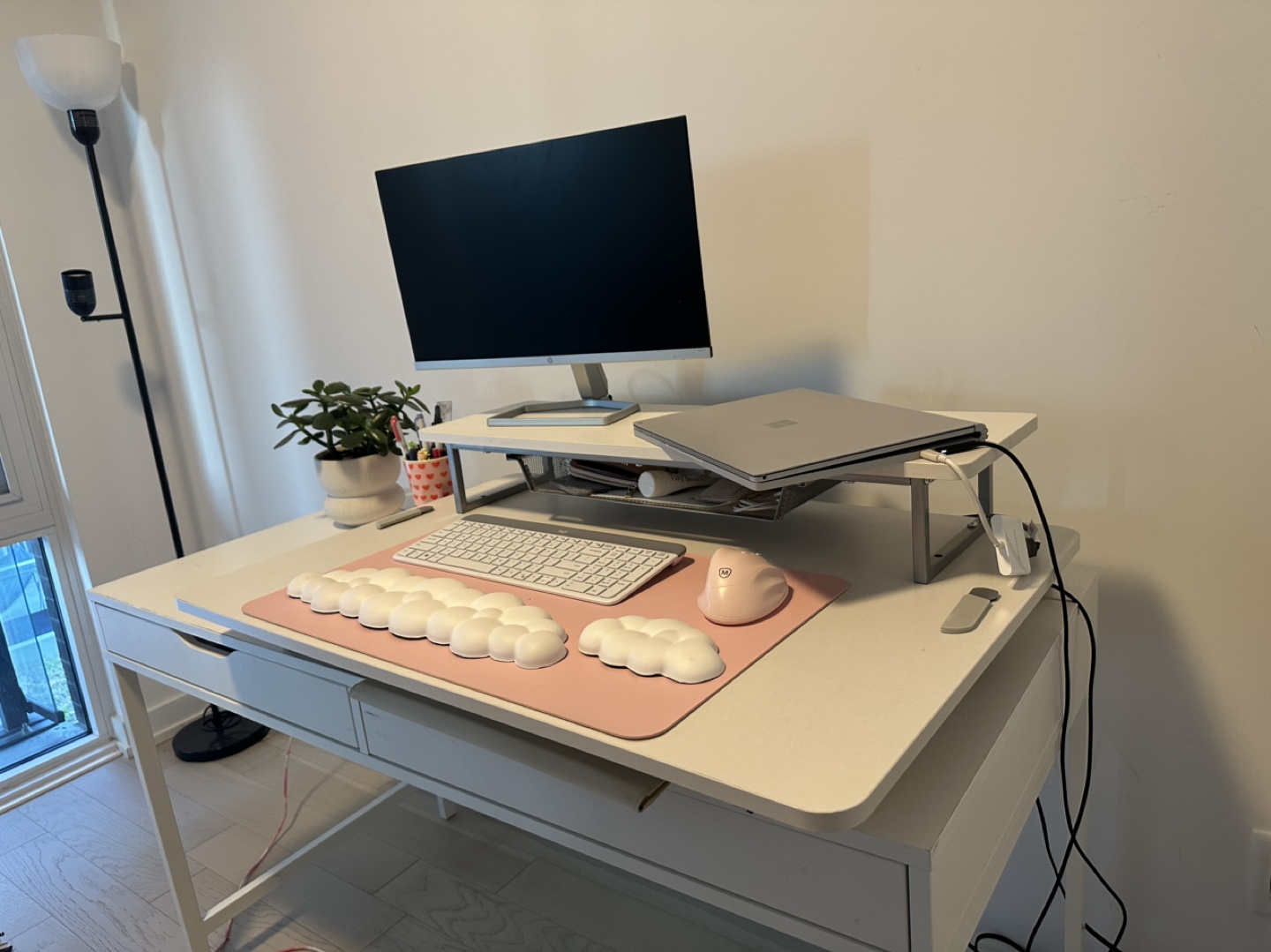 White Desk with Two Drawers - photo 3