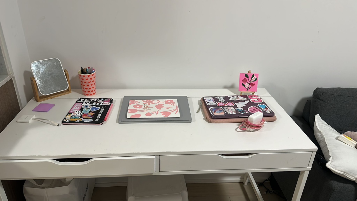 White Desk with Two Drawers