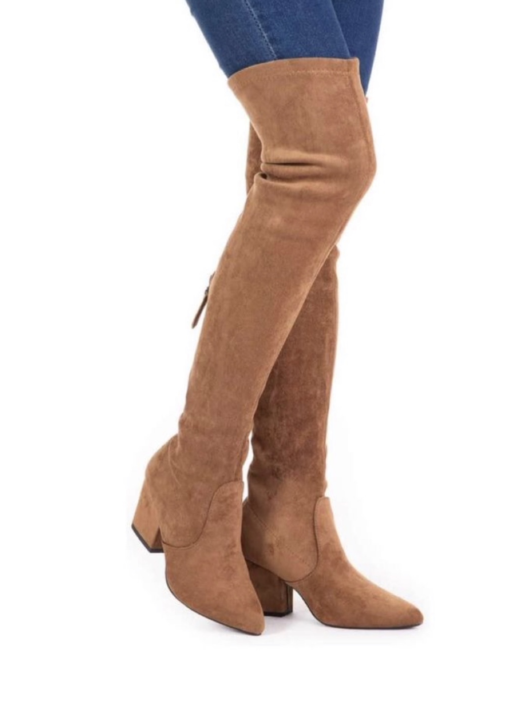 NEW Slim Brown Suede Over the Knee Boots - photo 2