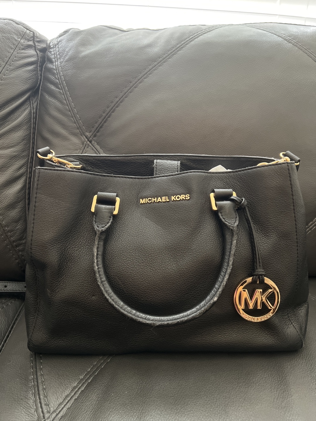 Michael Kors Black Leather Satchel