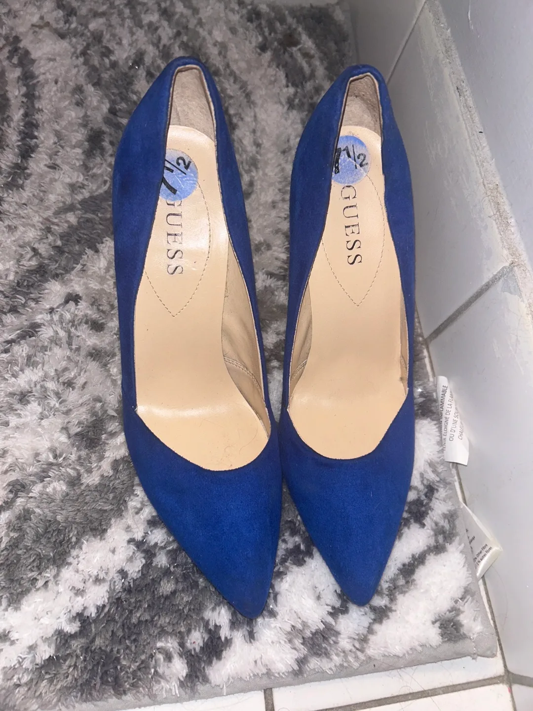 Blue Suede Guess Heels