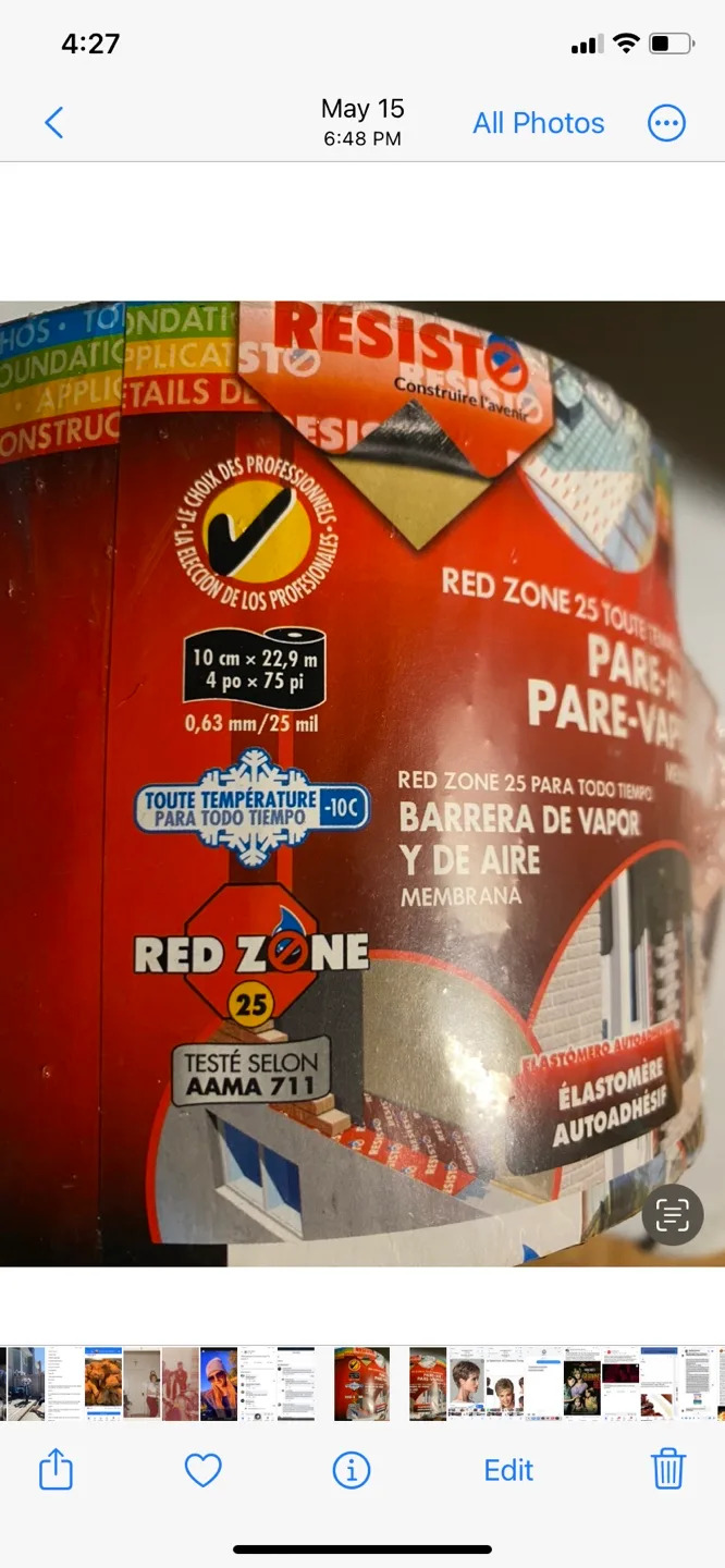 Red Zone 25 Pare-Air Pare-Vapeur Membrane image indicator(2)