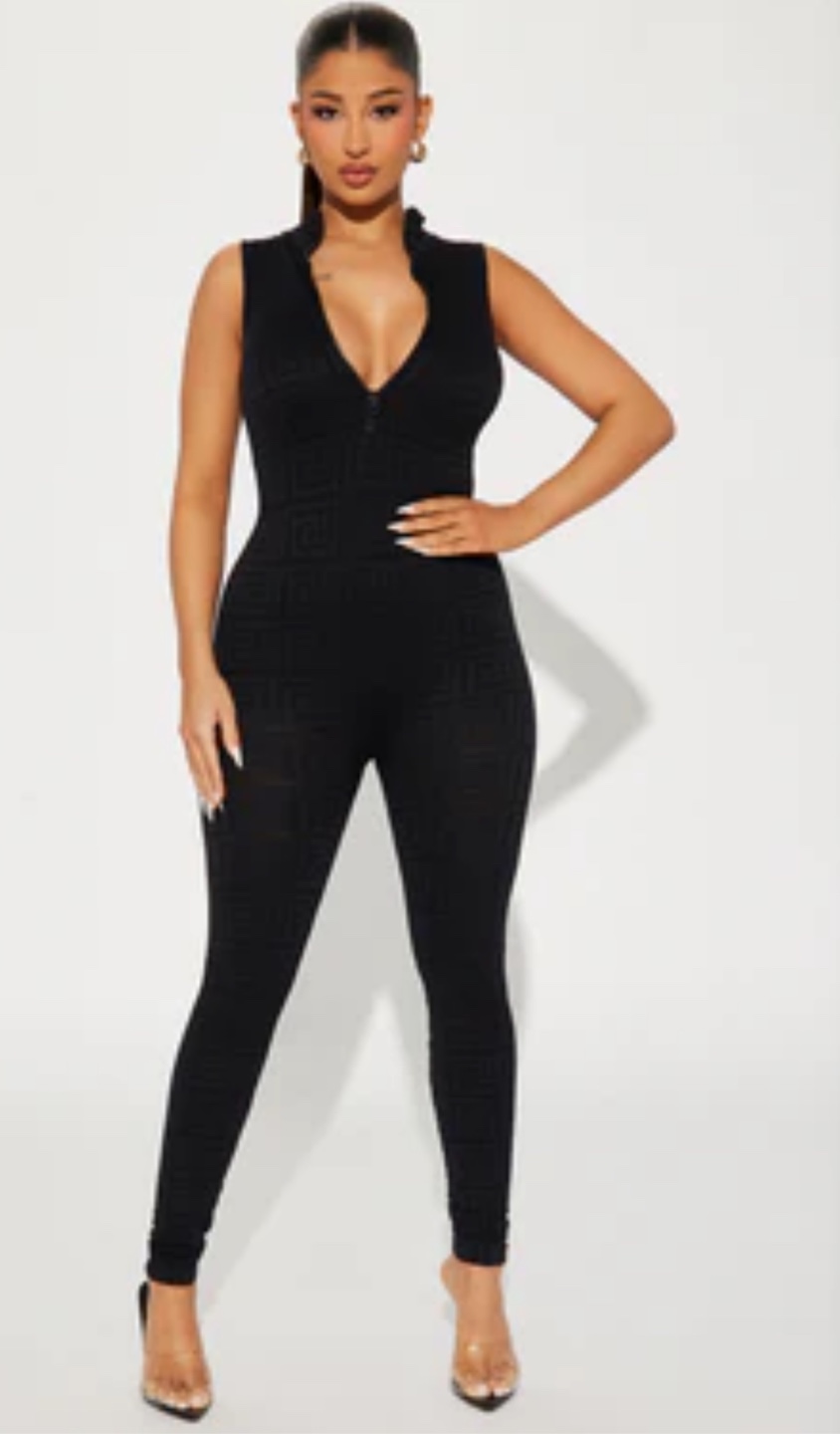 Fashion Nova Black Seamless Jumpsuit