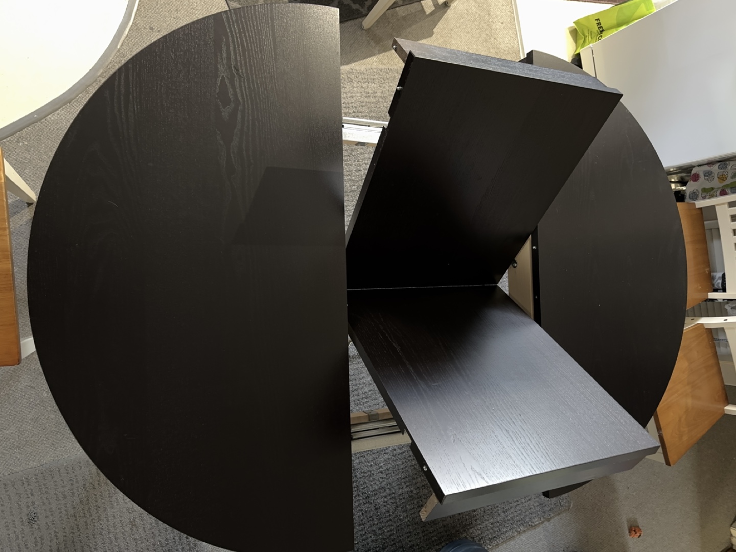 IKEA Black Extendable Round Table - photo 4