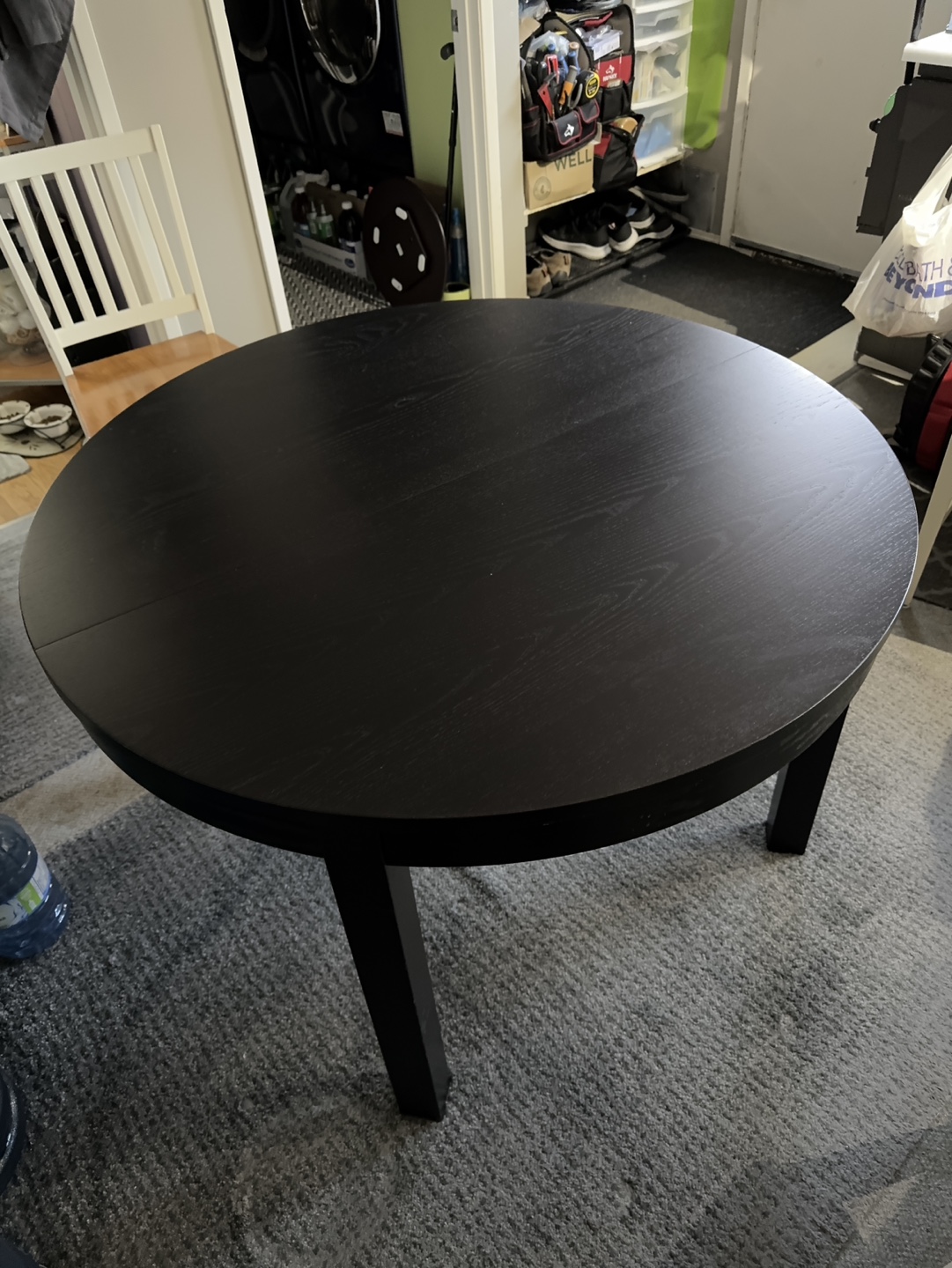 IKEA Black Extendable Round Table