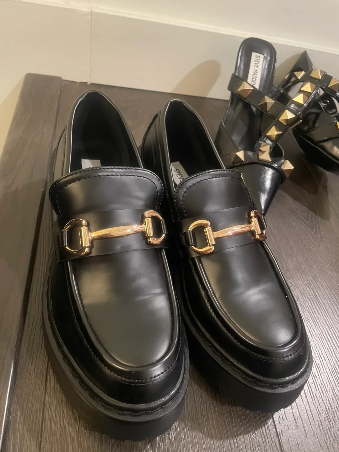 Steve Madden Black Loafers