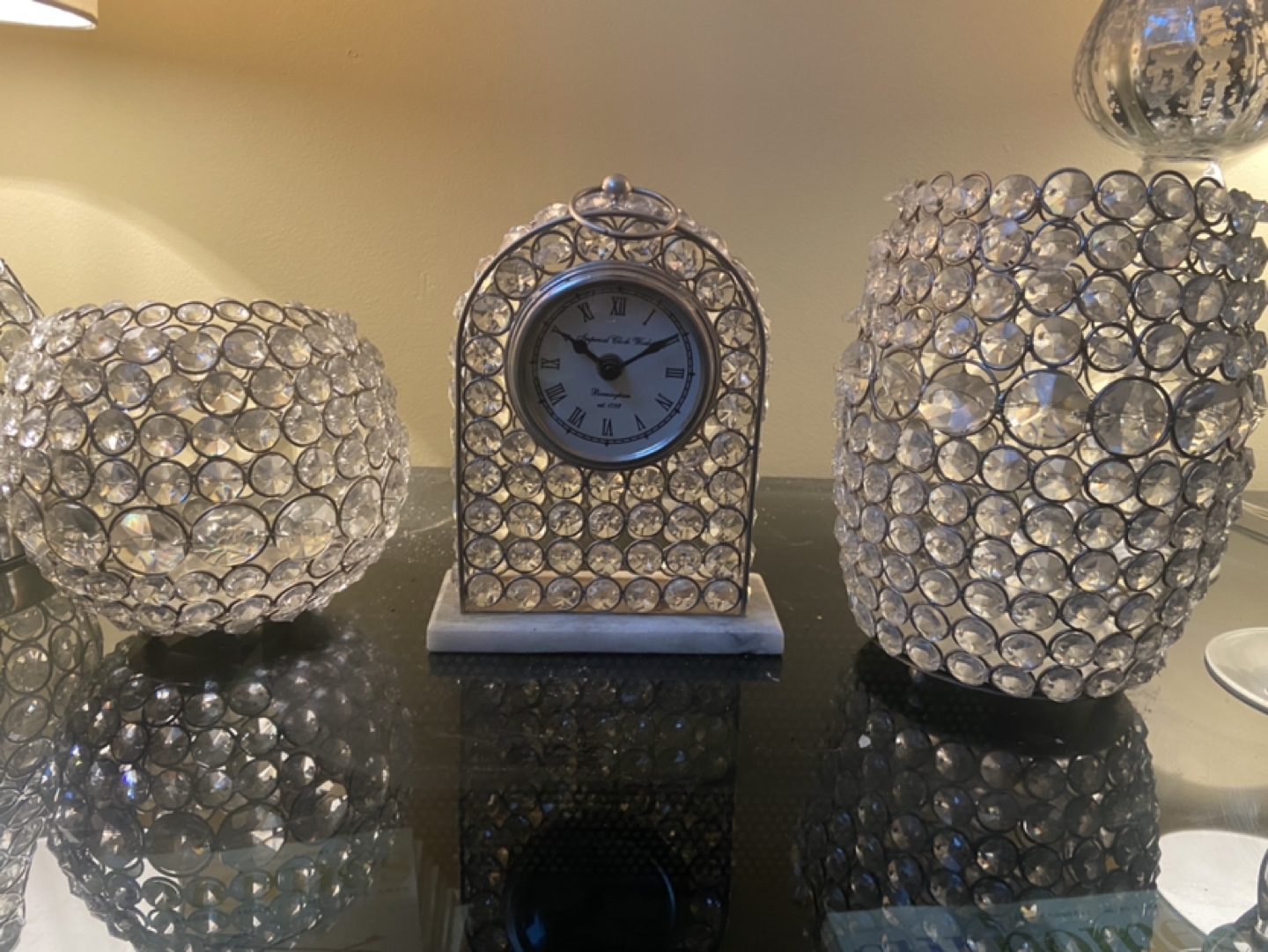 Crystal Clock & Candle Holders