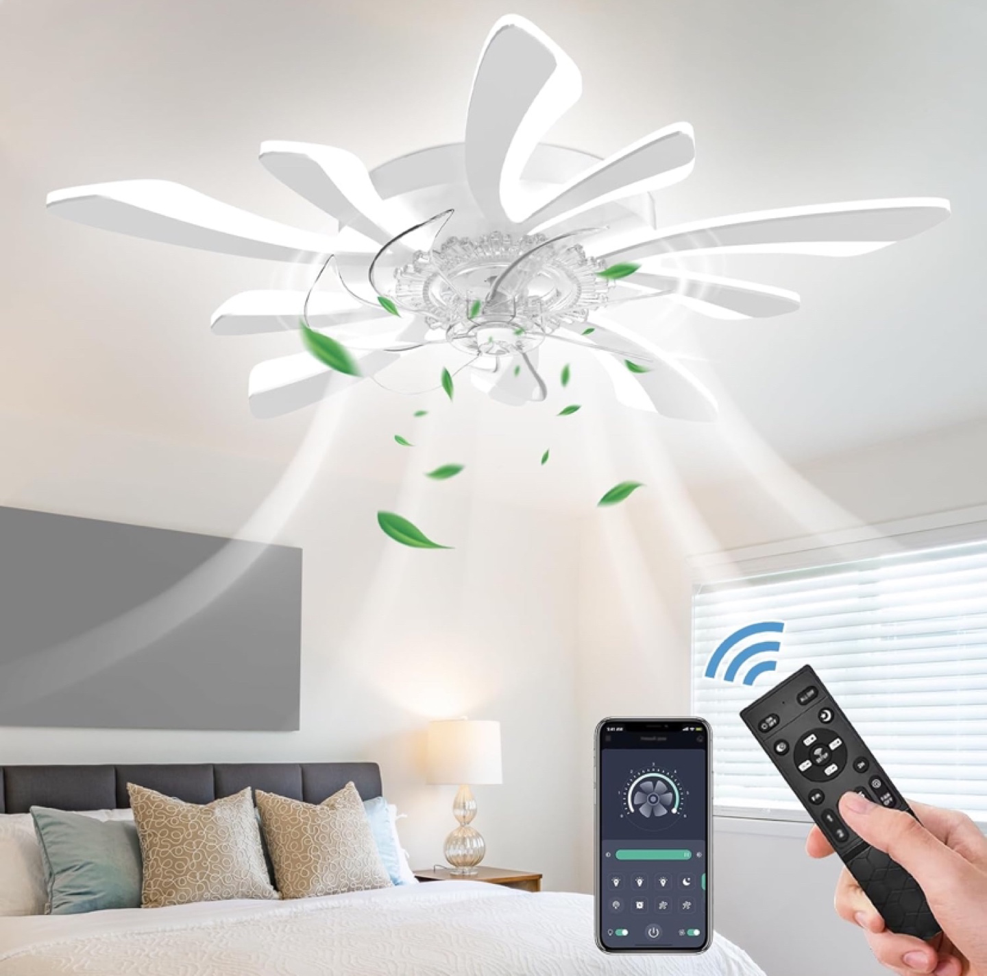 Ceiling Fan with Remote Control and Light
