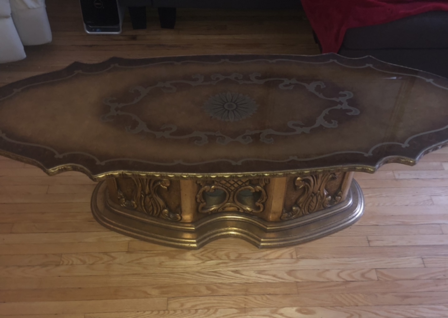 Ornate Glass Top Table Set