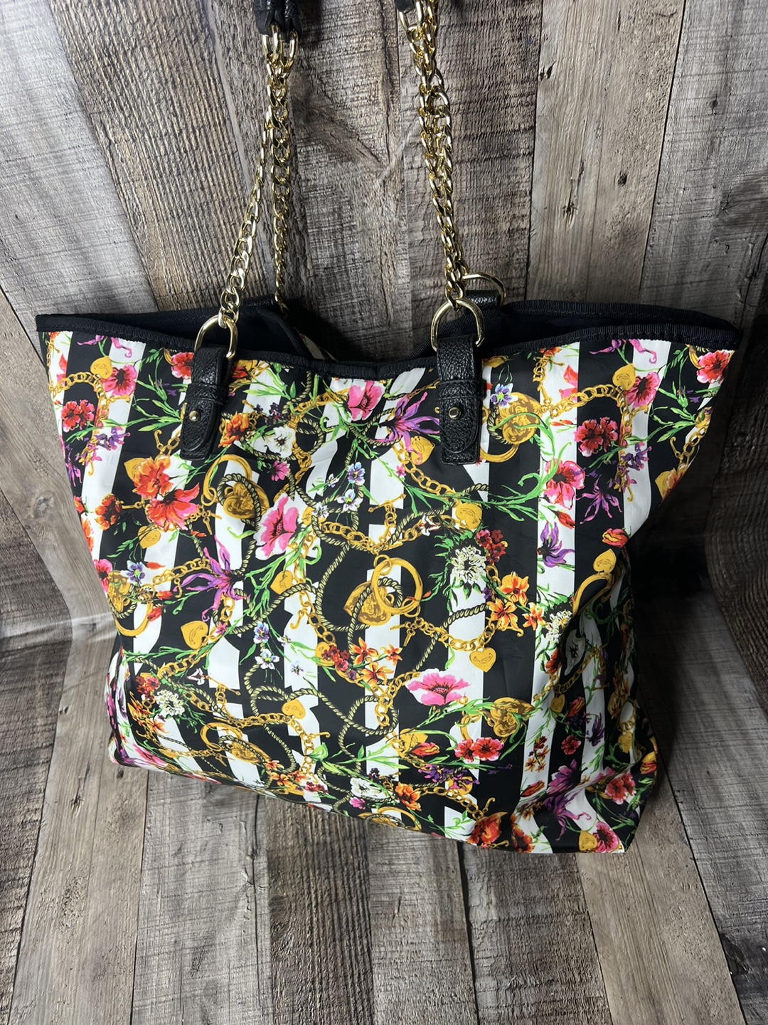 Juicy Couture Floral Stripe Tote Bag