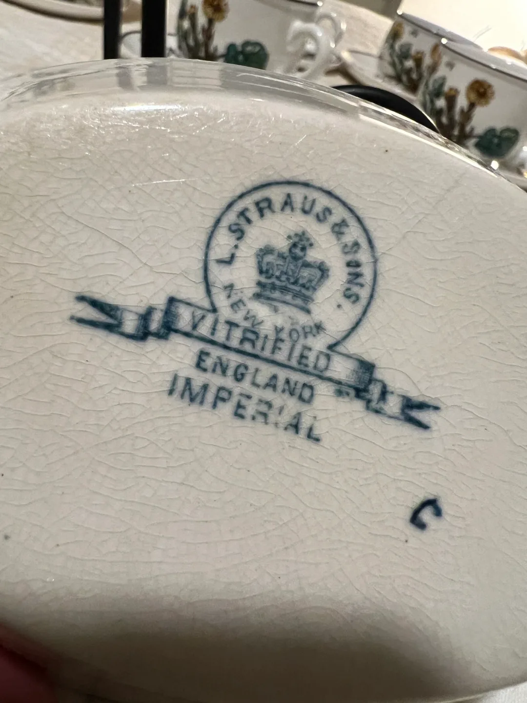 Vintage L. Straus & Sons Vitrified England Imperial Oval Dish image indicator(4)