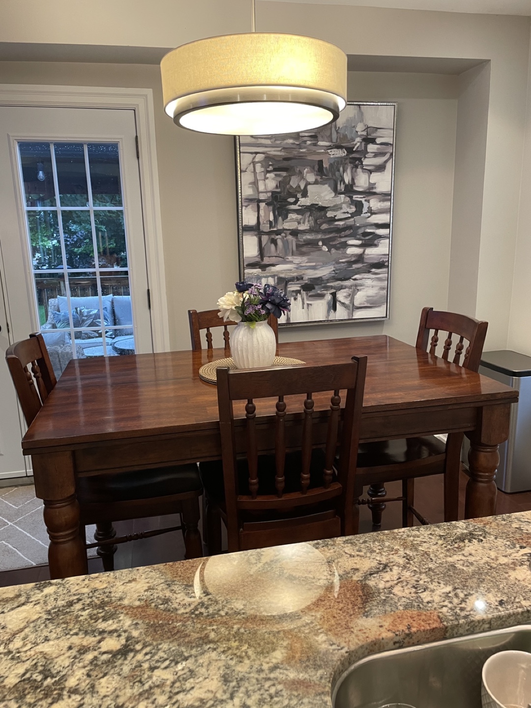 Solid Wood Dining Table and 8 Chairs