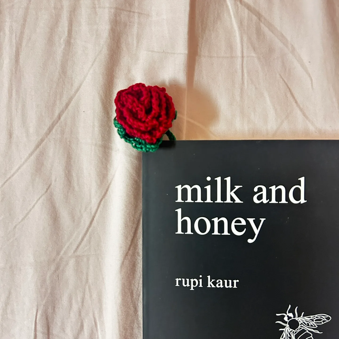 Handmade Crochet Rose Bookmark image indicator(2)