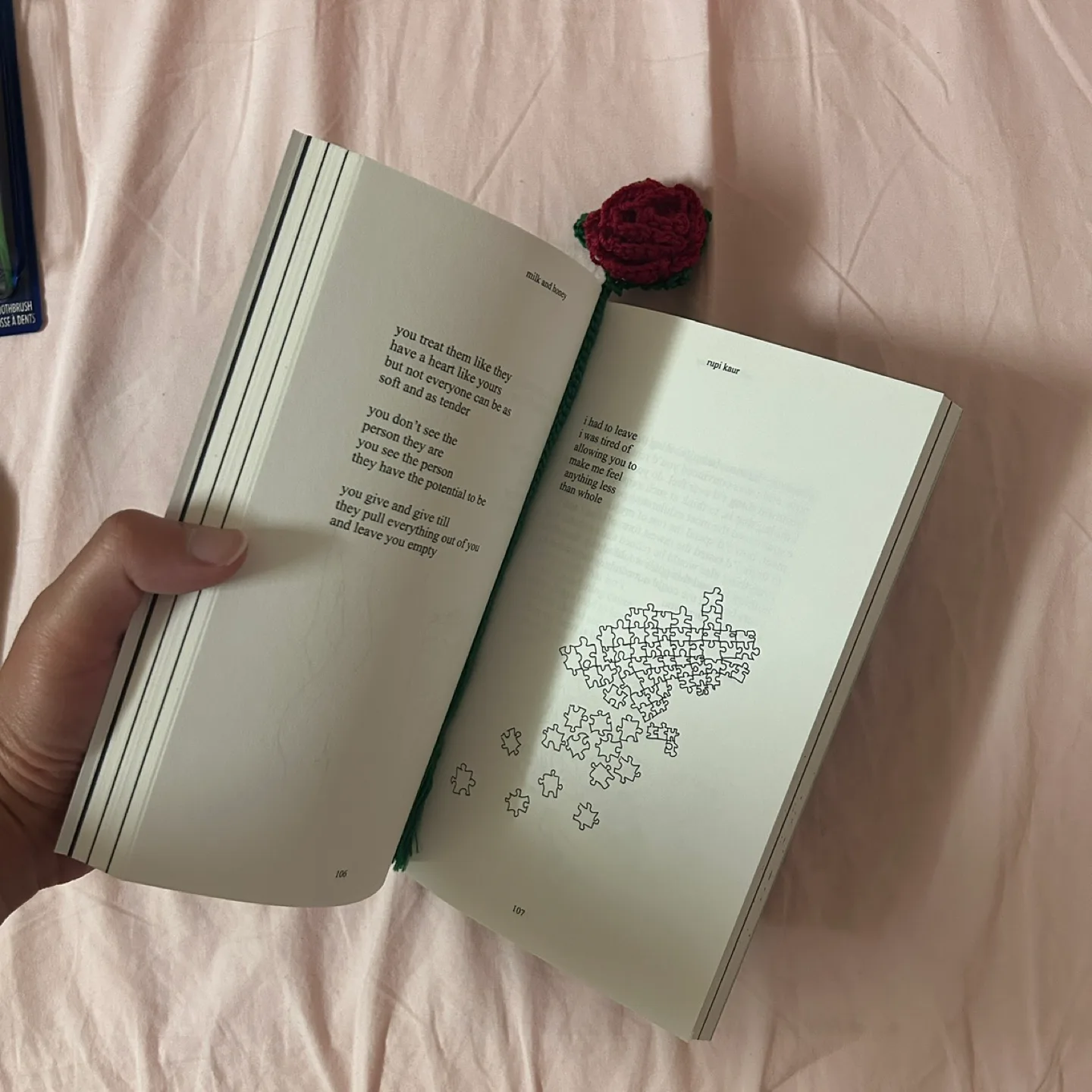 Handmade Crochet Rose Bookmark image indicator(4)