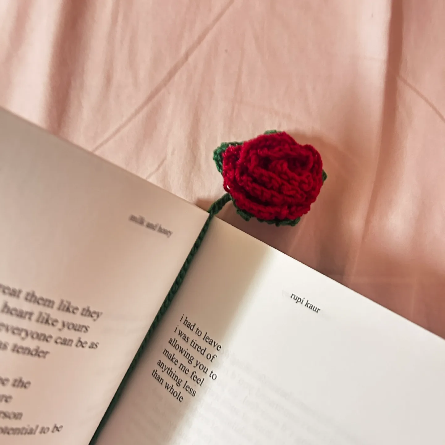 Handmade Crochet Rose Bookmark image indicator(3)