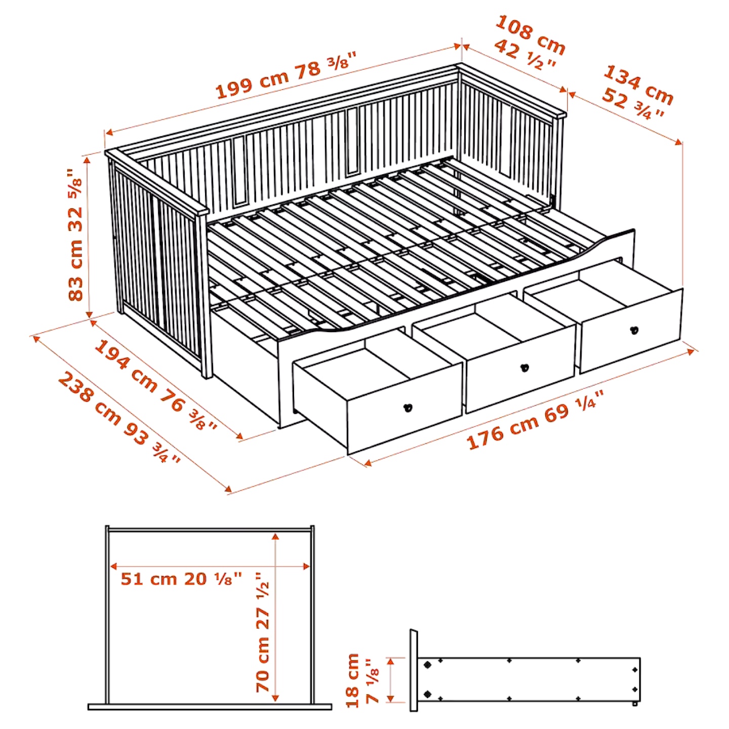 IKEA Hemnes Twin Daybed with Three Drawers - photo 3