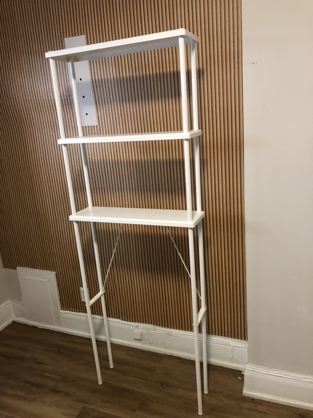 White over-the-toilet shelf unit - photo 2