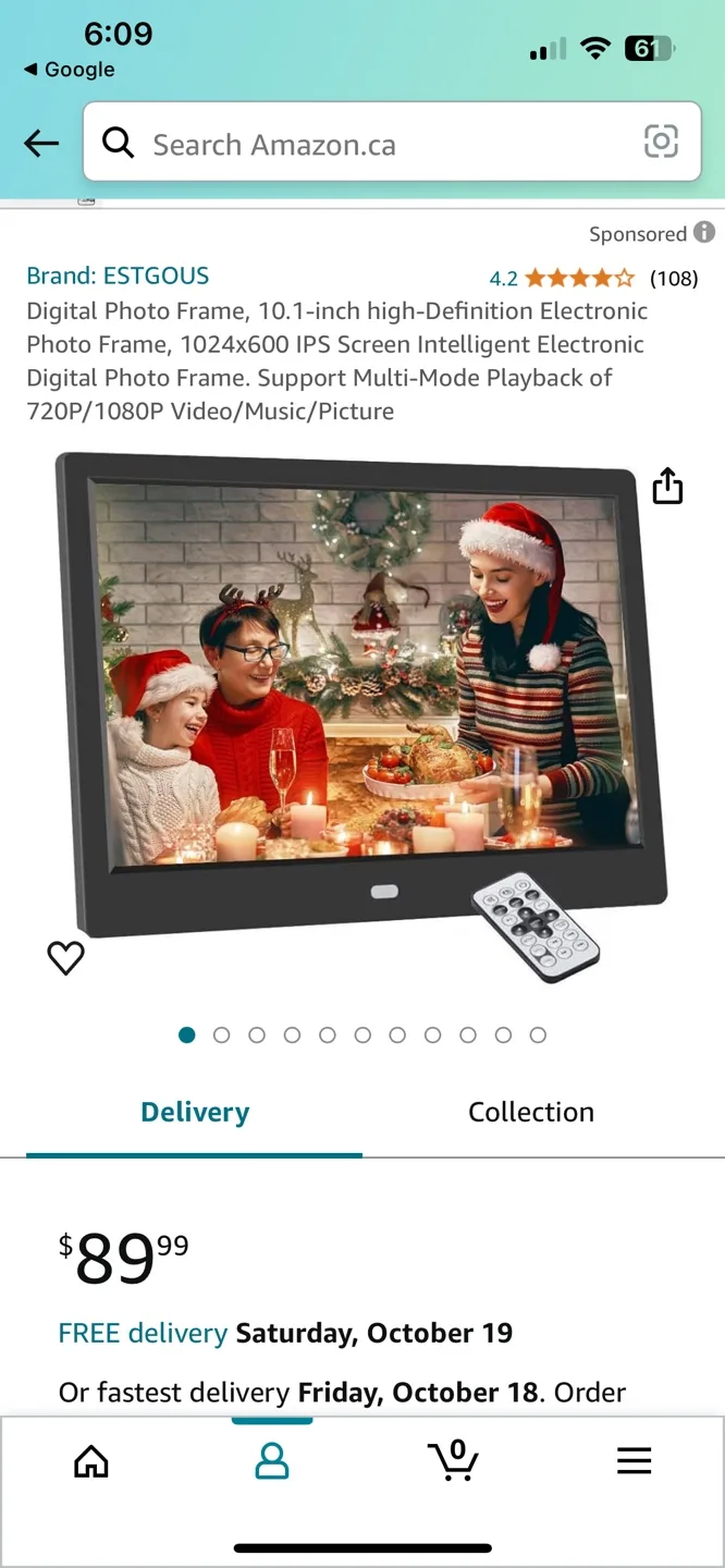 ESTGOUS 10.1 inch Digital Photo Frame thumbnail