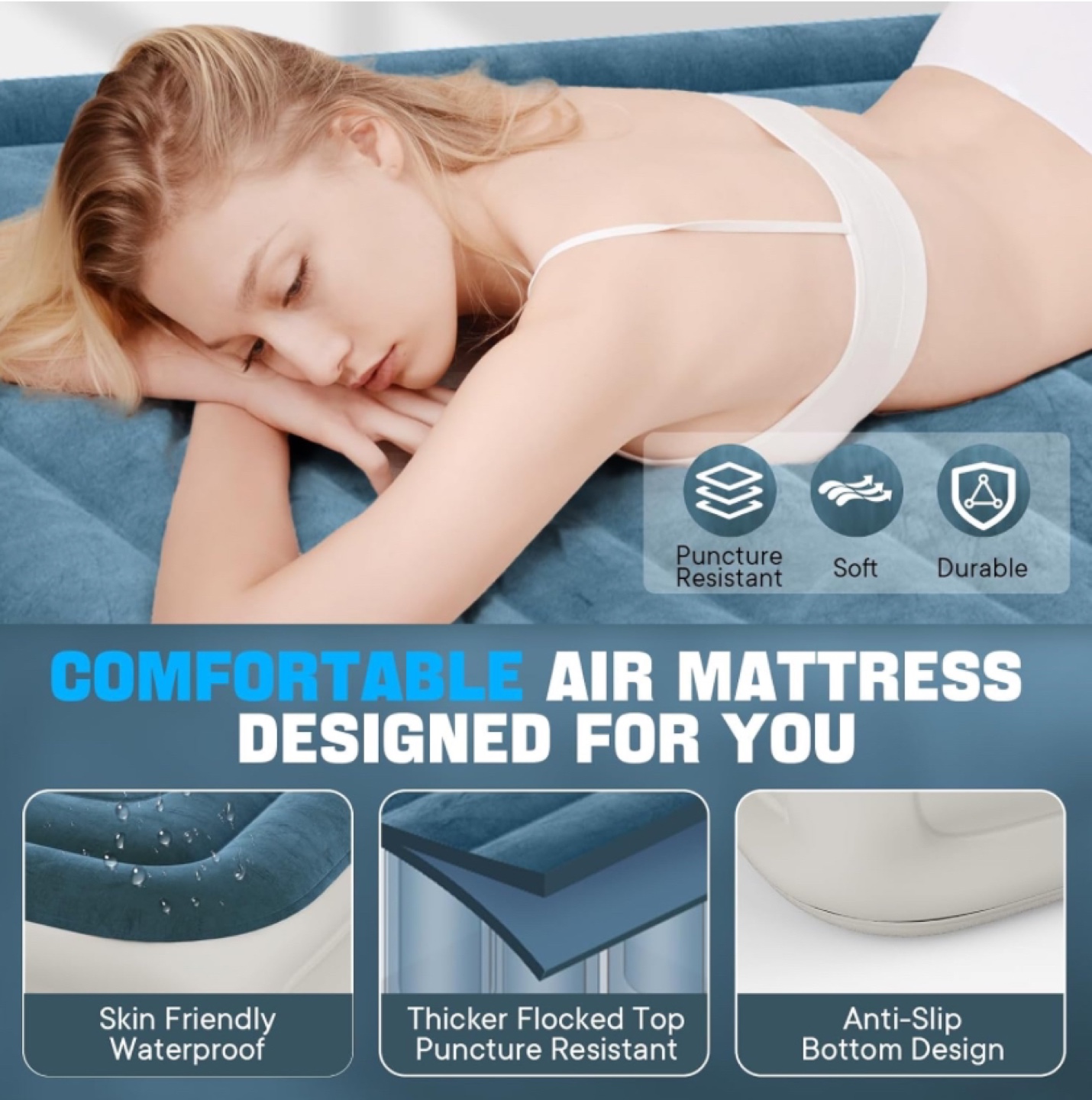 Vosser 18” Air Mattress with Built-in Pump-Twin  - Brand New - photo 4