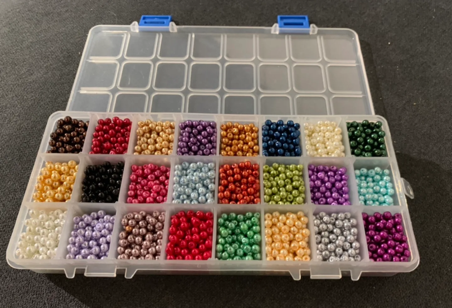 Colour 4mm Glass Pearl Beads with Storage Box thumbnail
