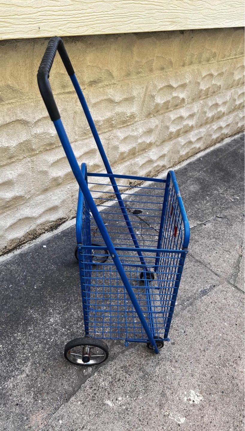 Blue Metal Shopping Cart - photo 3
